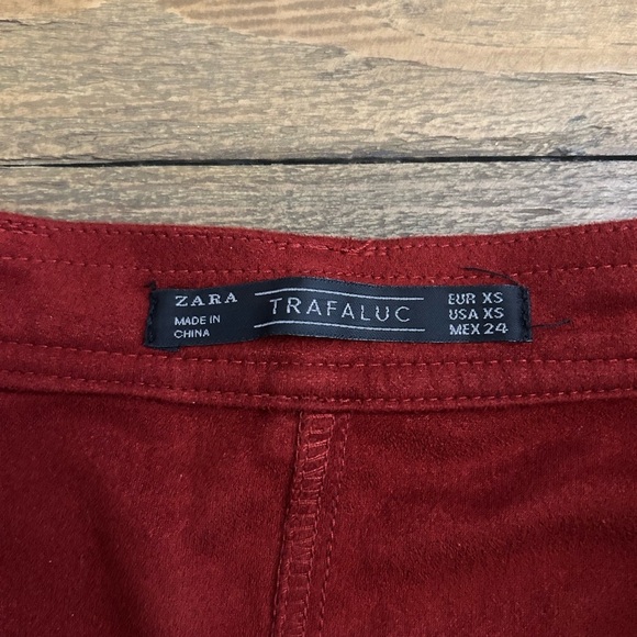 ZARA Deep Rust Orange A-Line Skirt w/Front Snap Buttons faux Pockets Academia - Picture 2 of 8